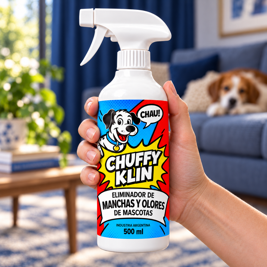 CHUFFY KLIN — Spray 3 en 1 para manchas y olor a pis de mascotas
